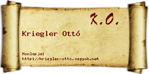 Kriegler Ottó névjegykártya