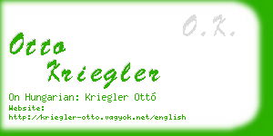 otto kriegler business card
